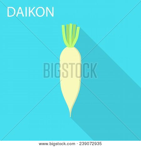Daikon Icon. Flat Illustration Of Daikon Vector Icon For Web Design