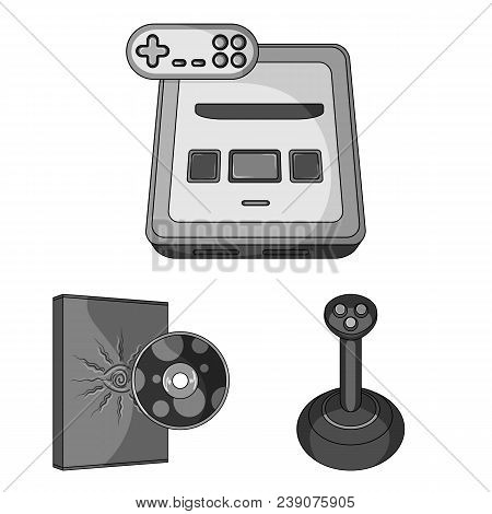 Game Console And Virtual Reality Monochrome Icons In Set Collection For Design.game Gadgets Vector S