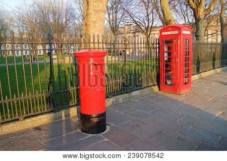Pillar Post Box And Red Telephone Box