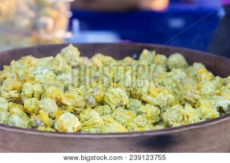 Thailand Streed Food.  Shumai Steamed Food In Thailand