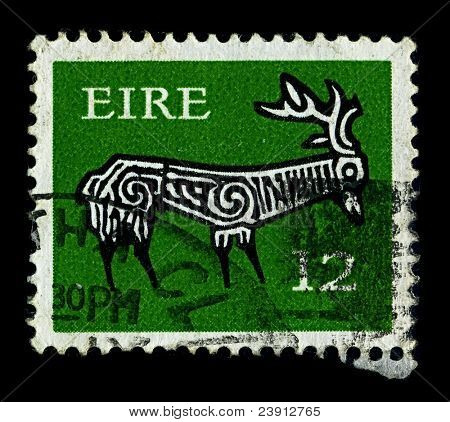 Irland-CIRCA 1977:A stempel trykt i Irland viser et billede af 