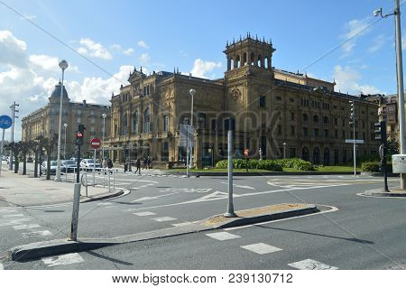 Beautiful Baroque Palace Near The Ondarreta Beach In San Sebastian. Architecture Travel Nature. Marc