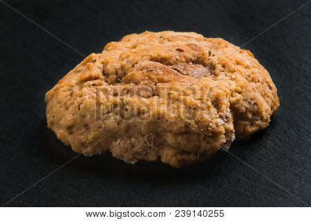 Bollos De Chicharron, Typical Spanish Pastry On Black Background