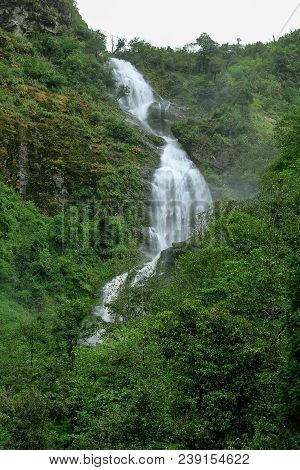 Silver Waterfall In Sapa Is A Beautiful Waterfall.