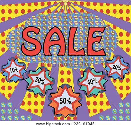 Colorful Promotions In The Style Of Pop Art.