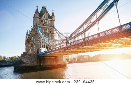 The London Tower Bridge At Sunrise