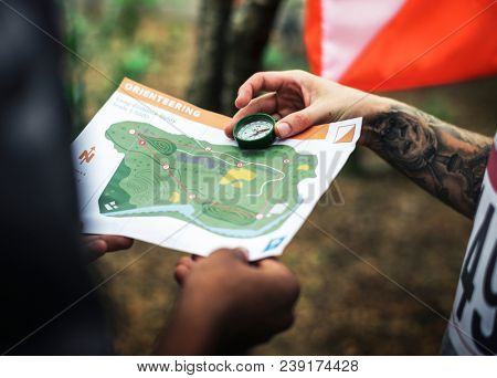 Outdoor orienteering check point activity