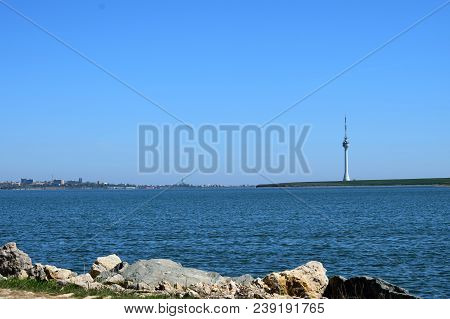 Lighthouse Water Lake Bule Sky Stones Nature