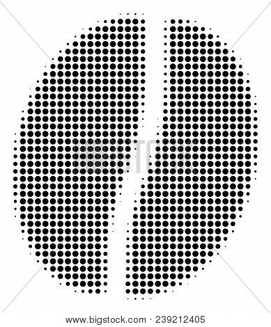 Pixelated Black Coffee Bean Icon. Vector Halftone Composition Of Coffee Bean Pictogram Made With Rou
