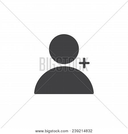 Add Friend User Vector Icon. Filled Flat Sign For Mobile Concept And Web Design. Add Contact Simple 