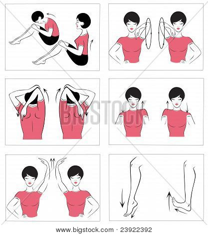 เวกเตอร์ชุดออกกำลังกายทางกายภาพ