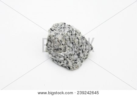Granodiorite Rock Isolated Over White