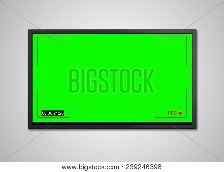 Tv Display Cctv Recording Screen On Wall