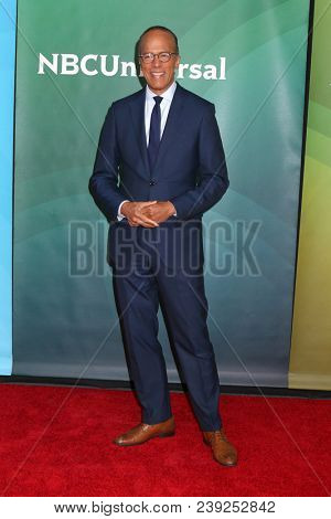 LOS ANGELES - MAY 2:  Lester Holt at the NBCUniversal Summer Press Day at Universal Studios on May 2, 2018 in Universal City, CA