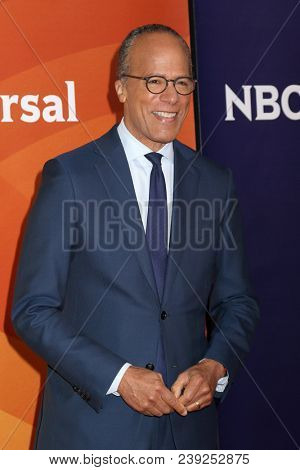 LOS ANGELES - MAY 2:  Lester Holt at the NBCUniversal Summer Press Day at Universal Studios on May 2, 2018 in Universal City, CA