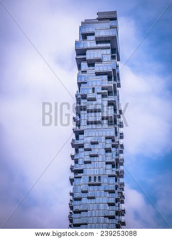 New York City, Usa, Jan 2018, The Jenga Is A Skyscraper On Leonard Street In Tribeca