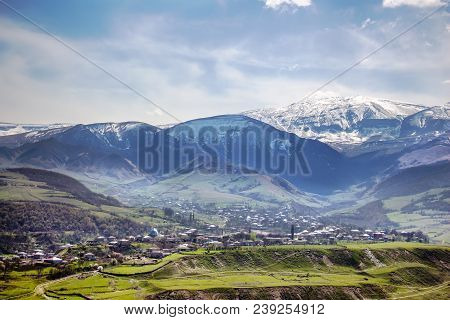 The Village Is In The Mountains. Azerbaijan Gusar District.