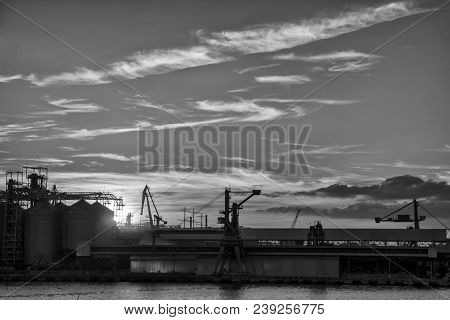 Cargo Harbour, Cargo Ship In Harbour, Landscape