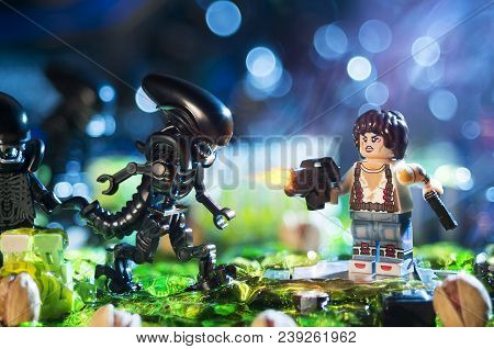 Magnitogorsk, Russia - April, 21 2018: A Group Of Lego Movie Figurines, Which Represent Characters O