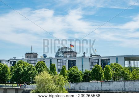 Berlin, Germany - May, 2018: The Skyline Above Government District, In Berlin,  Germany