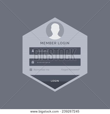 Member Login Form Ui Template Design In Hexagonal Shape