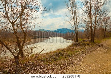 Enza River In The Afternoon Emilia Romagna Italy