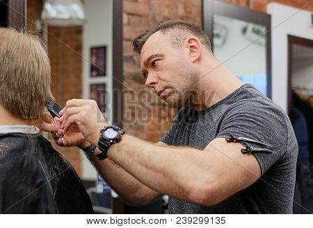 Saint-petersburg. Russia. 03/15/2018 Year. Beauty Studio South, Master Haircut Sasha.