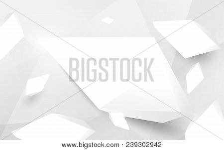 Abstract White 3d Crystal Broken And Haft Tone Background