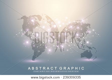 Three-dimensional Abstract Planet, Representing The Global, International Meaning Technology Network