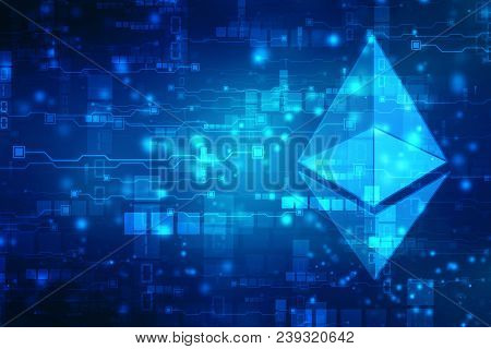 Cryptocurrency Ethereum Digital Money And Global Network Connection Abstract Background Design Illus