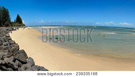 Caloundra, Queensland, Australia - December 15, 2017. Bulcock Beach In Caloundra, Queensland, Austra