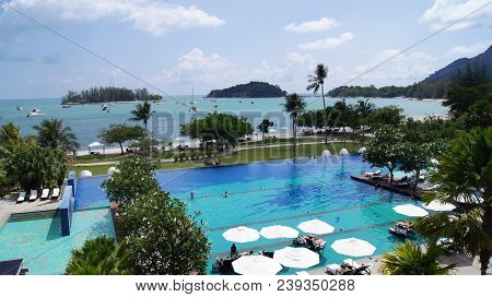 Pulau Langkawi, Malaysia - Apr 4th 2015: Swimming Pool Of The Danna Luxury Hotel On Langkawi Island 