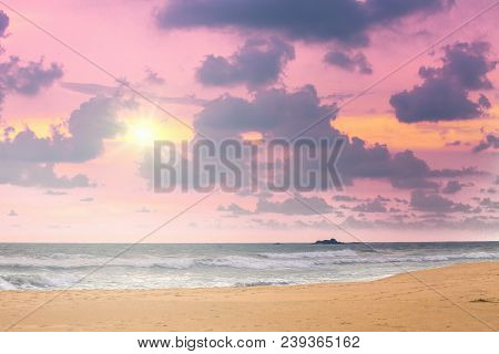 Sunset On The Shores Of The Indian Ocean, Bentota, Sri Lanka
