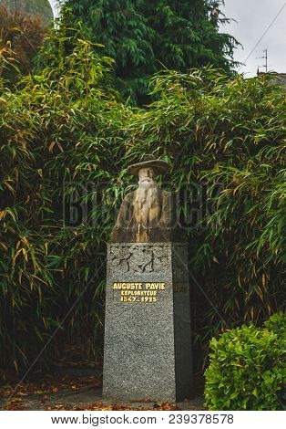 Dinan, France - October 6, 2009: Monument To French Explorer Auguste Pavie In Jardin Anglais Or Engl