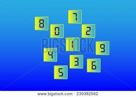 Children's Set 1, 2, 3, 4, 5, 6, 7, 8, 9, 0. Vector
