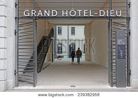 Lyon, France, May 4, 2018 : Inhabitants Of Lyon Discover New Hôtel-dieu Converted After 3 Years Of W