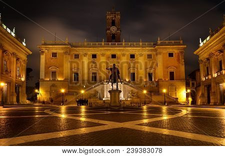 Piazza Del Campidoglio On Capitoline Hill , Rome, Italy