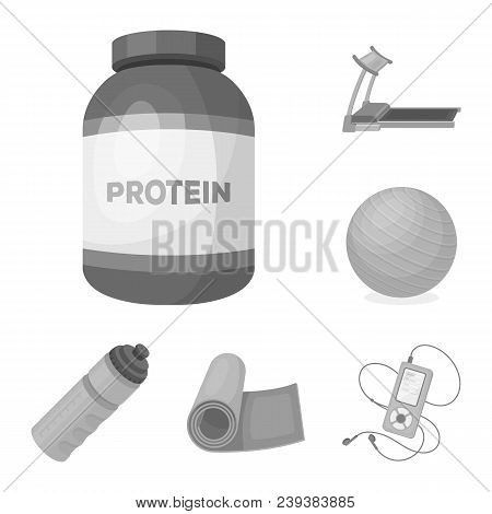 Gym And Training Monochrome Icons In Set Collection For Design. Gym And Equipment Vector Symbol Stoc