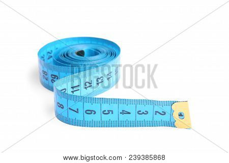 Color Flexible Easuring Tape On White Background