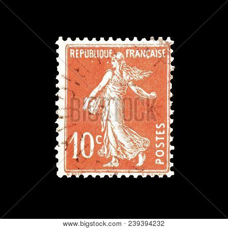 France - Circa 1906 : Cancelled Postage Stamp Printed By France, That Shows Sower.
