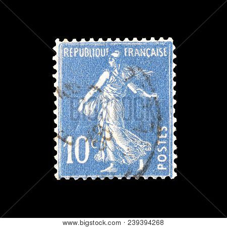 France - Circa 1932 : Cancelled Postage Stamp Printed By France, That Shows Sower.