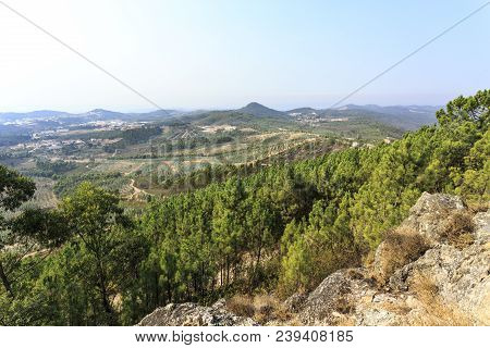 Panoramic View From The Picoto De Melrica, The Geodetic Center Of Portugal, Near Vila De Rei, Portug