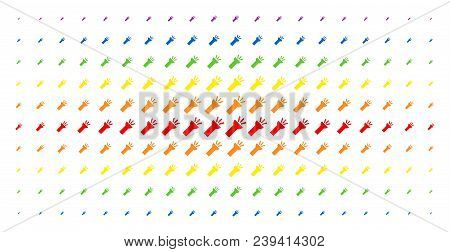 Electric Torch Light Icon Rainbow Colored Halftone Pattern. Vector Electric Torch Light Symbols Are 