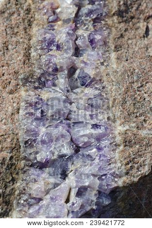 Picture Of The Amethyst Druzy Over Beige Rock
