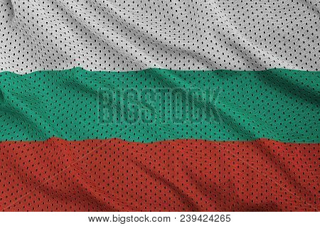 Bulgaria Flag Printed On A Polyester Nylon Sportswear Mesh Fabric With Some Folds