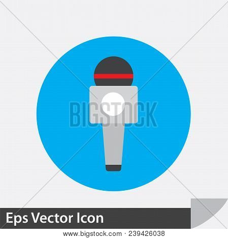 Retro Microphone  Icon Flat Design Style Vector