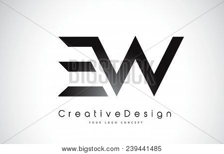 Ew E W Letter Logo Design In Black Colors. Creative Modern Letters Vector Icon Logo Illustration.