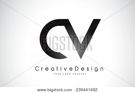 Cv C V Letter Logo Design In Black Colors. Creative Modern Letters Vector Icon Logo Illustration.