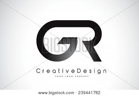 Gr G R Letter Logo Design In Black Colors. Creative Modern Letters Vector Icon Logo Illustration.