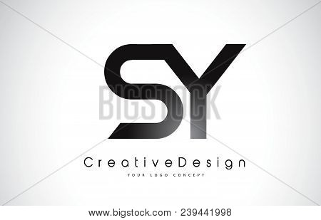 Sy S Y Letter Logo Design In Black Colors. Creative Modern Letters Vector Icon Logo Illustration.